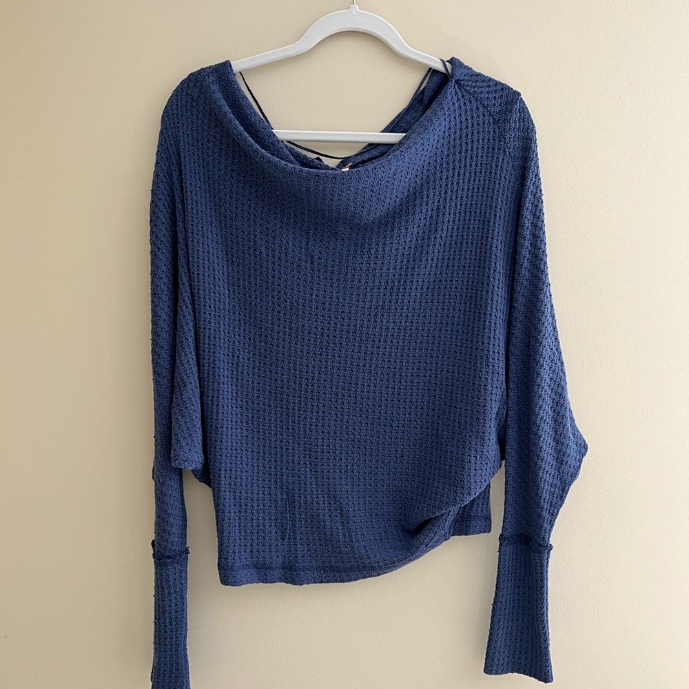 NWT Free People Blue Thermal Top